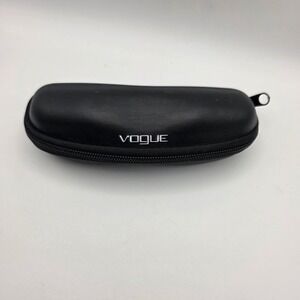 Vogue Eyewear Black Hard Shell Zippered Sunglasses Case‎ Gray Felt Lining